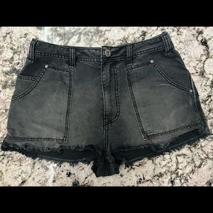 Free People - Washed black denim shorts - Size 6 - Like New